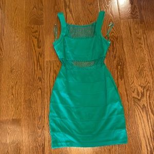 Hot green mini dress!